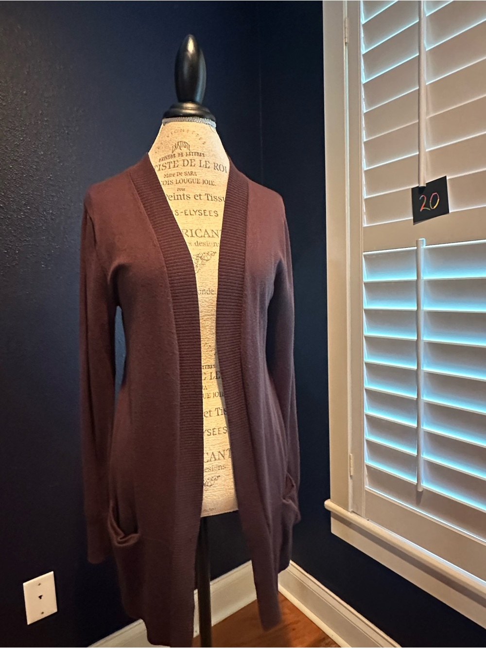 Grace Open-Front Long Cardigan Sweater - Brown